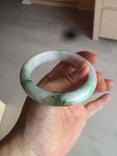 Load image into Gallery viewer, 55mm Certified 100% natural Type A sunny green/purple/white jadeite jade bangle BH29-5417