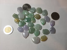 Load image into Gallery viewer, Type A 100% Natural icy watery sunny green/purple/white/yellow Jadeite Jade Peach Pendant group PB91
