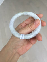 Load image into Gallery viewer, 56.7mm Certified 100% natural Type A white/purple/brown/yellow chubby round cut jadeite jade bangle BQ37-5803