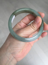 Load image into Gallery viewer, 55.8mm Certified 100% natural Type A oily dark green/gray/black jadeite jade bangle BN32-8086