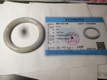 Load image into Gallery viewer, 56.9mm certified 100% natural type A light green/purple/yellow round cut jadeite jade bangle D125-8926