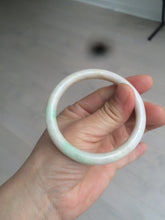 Load image into Gallery viewer, 53mm 100% natural certified sunny green/beige slim jadeite jade bangle AZ139-5329