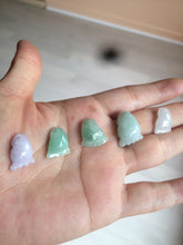 Load image into Gallery viewer, 100% Natural icy watery green white purple jadeite Jade foot pendant AX28