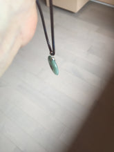 Load image into Gallery viewer, 18.5-21mm Type A 100% Natural oily dark green gray Jadeite Jade Safety Guardian Button donuts couple pendant PC131