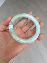 Load image into Gallery viewer, 55.5mm Certified 100% natural Type A light green yellow chubby round cut jadeite jade bangle BQ38-5780