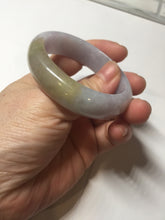 Load image into Gallery viewer, 47mm 100% natural Type A sunny green purple yellow brown oval jadeite bangle PD15
