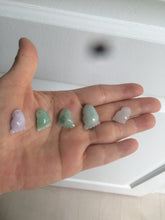 Load image into Gallery viewer, 100% Natural icy watery green white purple jadeite Jade foot pendant AX28