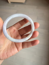 Load image into Gallery viewer, 51.5mm certified 100% natural type A light purple white slim oval round cut jadeite jade bangle BL51-3528