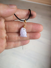 Load image into Gallery viewer, 100% Natural icy watery green white purple jadeite Jade foot pendant AX28