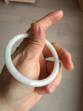 Load image into Gallery viewer, 54.5mm certified 100% natural Type A white/sunny green round cut jadeite jade bangle BL50-3524