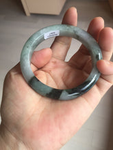 Load image into Gallery viewer, Shopify only. 56.5mm certified 100% natural type A dark green white jadeite jade bangle BN88-4487
