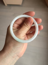 Load image into Gallery viewer, 54.5mm certified 100% natural Type A white/sunny green round cut jadeite jade bangle BL50-3524
