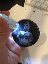 Load image into Gallery viewer, 100% natural black jadeite jade(Wuji, 乌鸡)  Guanyin (观音) safe and sound pendant/worry stone/decor BM38