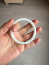 Load image into Gallery viewer, 54.5mm certified 100% natural Type A white/sunny green round cut jadeite jade bangle BL50-3524
