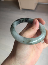 Load image into Gallery viewer, Shopify only. 56.5mm certified 100% natural type A dark green white jadeite jade bangle BN88-4487