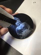 Load image into Gallery viewer, 100% natural black jadeite jade(Wuji, 乌鸡)  Guanyin (观音) safe and sound pendant/worry stone/decor BM38