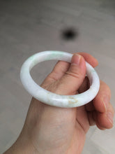 Load image into Gallery viewer, 55.5mm Certified 100% natural Type A sunny green/white jadeite jade bangle BH28-5421