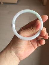 Load image into Gallery viewer, 55mm certified 100% natural Type A light green white purple round cut jadeite jade bangle BS43-4530