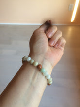 Load image into Gallery viewer, 7-7.6mm 100% natural type A green/white/yellow/brown jadeite jade beads bracelet AQ73