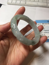 Load image into Gallery viewer, 55.3mm Certified Type A 100% Natural light green with carved Ancient Coin, Auspicious Cloud, and Lingzhi Jadeite Jade bangle PD146-6252