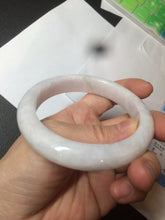Load image into Gallery viewer, 59mm Certified 100% natural type A sunny green white/light purple jadeite jade bangle BF16-5408
