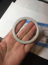 Load image into Gallery viewer, 54.5mm certified 100% natural Type A white/sunny green round cut jadeite jade bangle BL50-3524