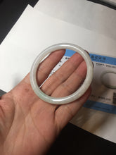 Load image into Gallery viewer, 54.5mm certified 100% natural Type A white/sunny green round cut jadeite jade bangle BL50-3524