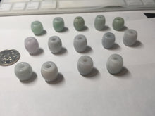 Load image into Gallery viewer, 13.3/12.5mm Type A 100% Natural  green/purple Jadeite Jade LuluTong (Every road is smooth) pendant group PB223