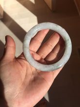 Load image into Gallery viewer, 58.5mm certified type A 100% Natural oily light green/white chubby round cut Jadeite Jade bangle BM20-2798