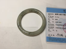 Load image into Gallery viewer, 51.6mm Certified type A 100% Natural light green dark green floating seaweed slim round cut Jadeite bangle PC58-6614