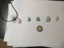 Load image into Gallery viewer, 100% Natural icy watery green white purple jadeite Jade foot pendant AX28