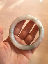 Load image into Gallery viewer, 58.5mm certified type A 100% Natural oily light green/white chubby round cut Jadeite Jade bangle BM20-2798