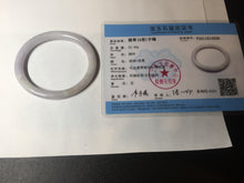 Load image into Gallery viewer, 51.5mm certified 100% natural type A light purple white slim oval round cut jadeite jade bangle BL51-3528