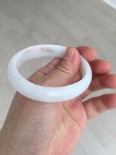 Load image into Gallery viewer, 52mm certified Type A 100% Natural sunny green/white/red oval Jadeite Jade bangle E92-0263
