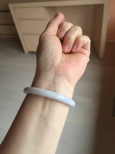 Load image into Gallery viewer, 51.5mm certified 100% natural type A light purple white slim oval round cut jadeite jade bangle BL51-3528
