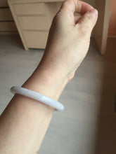 Load image into Gallery viewer, 51.5mm certified 100% natural type A light purple white slim oval round cut jadeite jade bangle BL51-3528