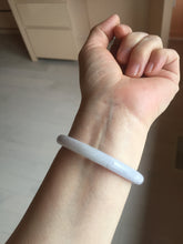 Load image into Gallery viewer, 51.5mm certified 100% natural type A light purple white slim oval round cut jadeite jade bangle BL51-3528