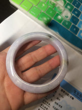 Load image into Gallery viewer, 59.5mm certified Type A 100% Natural green/purple Jadeite bangle As73-0516