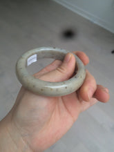 Load image into Gallery viewer, 52.8mm 100% Natural white/beige/gray with floating dandelions nephrite jade bangle HT96
