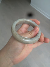 Load image into Gallery viewer, 52.8mm 100% Natural white/beige/gray with floating dandelions nephrite jade bangle HT96