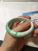 Load image into Gallery viewer, 56mm certified 100% natural Type A sunny green white jadeite bangle PD147-6264