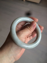 Load image into Gallery viewer, 56.4mm 100% Natural white/beige/gray with floating dandelions round cut nephrite jade bangle HT95