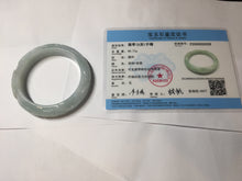 Load image into Gallery viewer, 55.3mm Certified Type A 100% Natural light green with carved Ancient Coin, Auspicious Cloud, and Lingzhi Jadeite Jade bangle PD148-6258