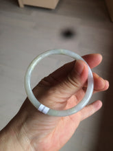 Load image into Gallery viewer, 55.5mm Certified type A 100% Natural light purple/white/green slim round cut Jadeite bangle BF74-2550
