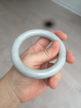 Load image into Gallery viewer, 56.4mm 100% Natural white/beige/gray with floating dandelions round cut nephrite jade bangle HT95