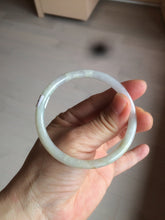 Load image into Gallery viewer, 55.5mm Certified type A 100% Natural light purple/white/green slim round cut Jadeite bangle BF74-2550