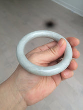 Load image into Gallery viewer, 56.4mm 100% Natural white/beige/gray with floating dandelions round cut nephrite jade bangle HT95