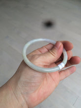 Load image into Gallery viewer, 55.5mm Certified type A 100% Natural light purple/white/green slim round cut Jadeite bangle BF74-2550
