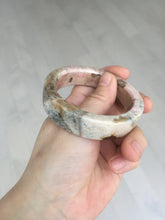 Load image into Gallery viewer, 53mm 100% natural pink/black time series(时光系列) square style rose stone (Rhodonite)square bangle XY103