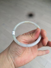 Load image into Gallery viewer, 55.5mm Certified type A 100% Natural light purple/white/green slim round cut Jadeite bangle BF74-2550